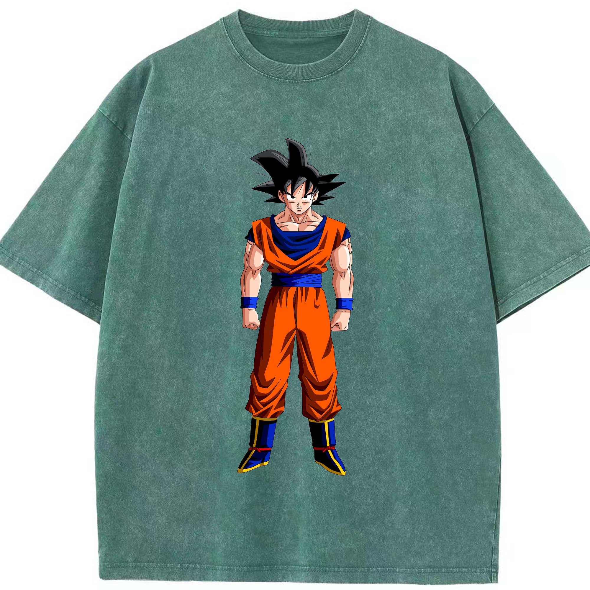（画像用） ドラゴンボール 孫悟空（そん ごくう）Son Goku カカロット DRAGON BALL Kakarotto 綿100% ヴィンテージ風 半袖Tシャツ（フロントプリント）